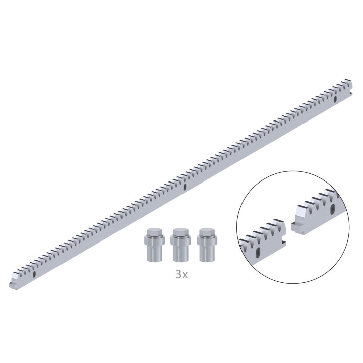 Hřeben kovový 30 x 12 mm, L 1000 mm, M4, maximálně do 2200 kg, 3x úchyt + šrouby, pozinkovaný se zámkem