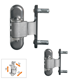 Závěs LOCINOX® 180° nastavitelný 3D (x-15 mm, y-10 mm, z-15 mm), nerezová ocel