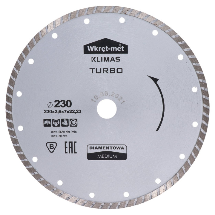 Turbo diamantový kotouč 230x2,6x22 mm