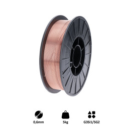 Drát svařovací 0,6 mm MIG-MAG (CO2) G3Si1/SG2 5 kg