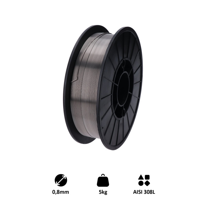 Svařovací drát AISI 308L 0,8 mm MIG-MAG nerez 5 kg