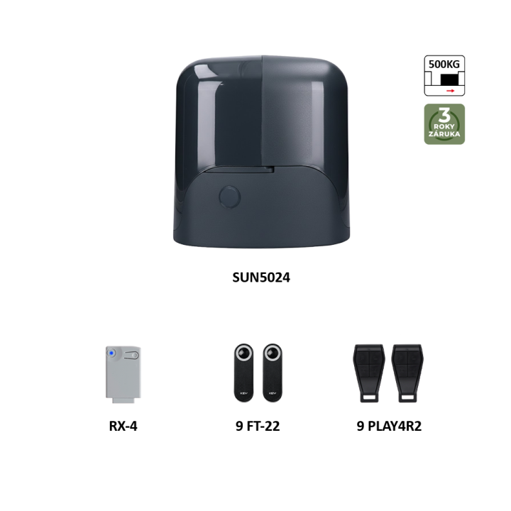 SunKit DARK 900KSUN5024KR2 pro posuvnou bránu do 500 kg