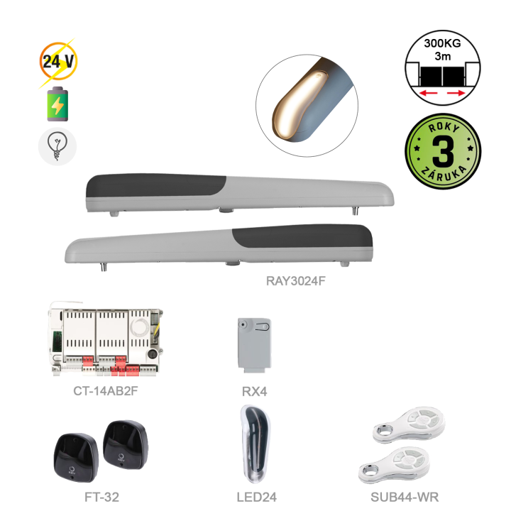 Sestava FAST pro dvoukřídlou bránu do 3m / křídlo (RAYKIT)
