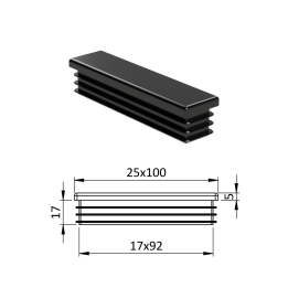 Krytka plastová 25 x 100 mm