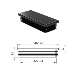Plastová krytka 50 x 120 mm