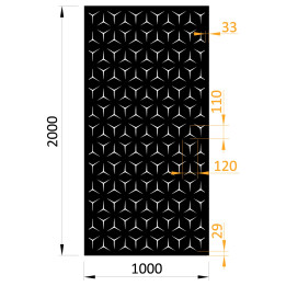 Plech, vzor 9131, 1000x2000x2,0mm, bez povrchové úpravy
