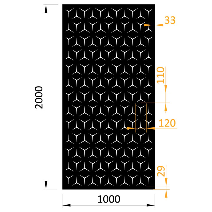 Plech, vzor 9131, 1000x2000x2,0mm, bez povrchové úpravy