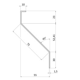 Poškozená Z lamela 23 x 75 x 30 x 1,5 x 4000 mm, pozink