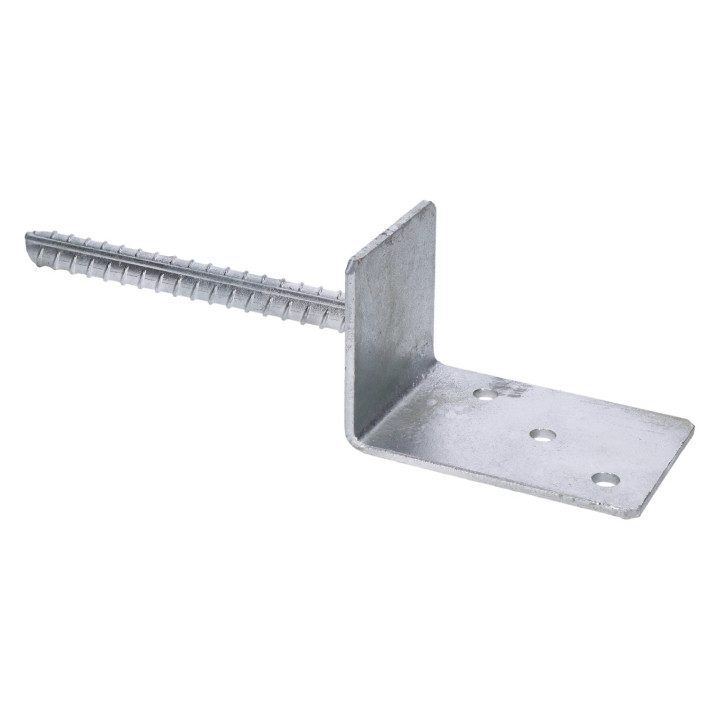 Patka sloupku L 84x130x324mm, 5mm žárový pozink, průměr nohy 18mm, počet děr o průměru 11mm 3ks