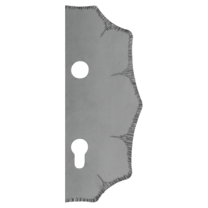 Štít 230 x 93 x 3 mm s otvory, rozteč 90 mm, otvor pro kliku ø 19,5 mm, zdobený, pravý (ZM90/80)