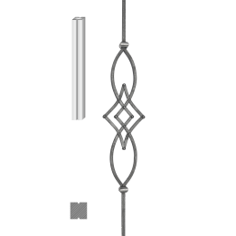 Tyč 12 x 12 mm, 970 x 170 mm