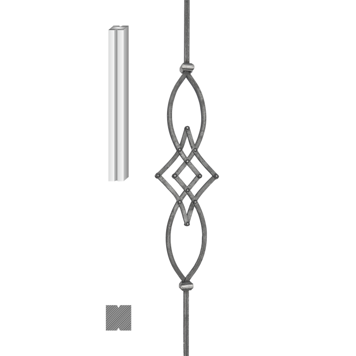 Tyč 12 x 12 mm, 970 x 170 mm