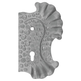 Štít 270 x 160 x 3 mm s otvory, rozteč 90 mm, otvor pro kliku ø 11,5 mm, zdobený, pravý, pro zámek ZM90/80