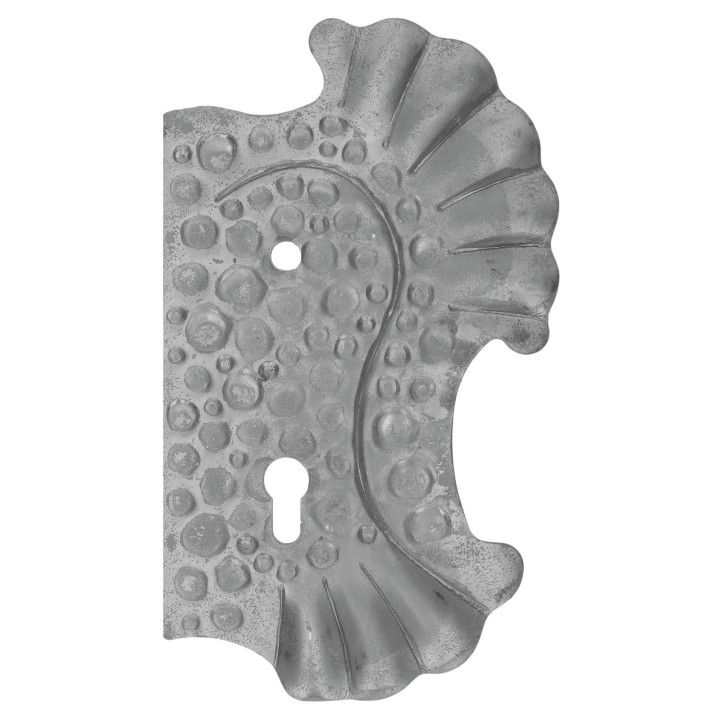 Štít 270 x 160 x 3 mm s otvory, rozteč 90 mm, otvor pro kliku ø 11,5 mm, zdobený, pravý, pro zámek ZM90/80