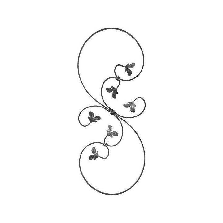 Kovářský ornament H 860 x L 350 mm, 12 x 12 x 6 mm