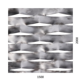 Tahokov Fe kosočtvercová oka 114 x 53 mm, můstek 24 mm (1500 x 2000 x 1,5 mm)