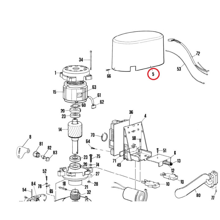 Vrchní kryt motoru Robo500/1000 RAL7016 (PPD1870A.4540)