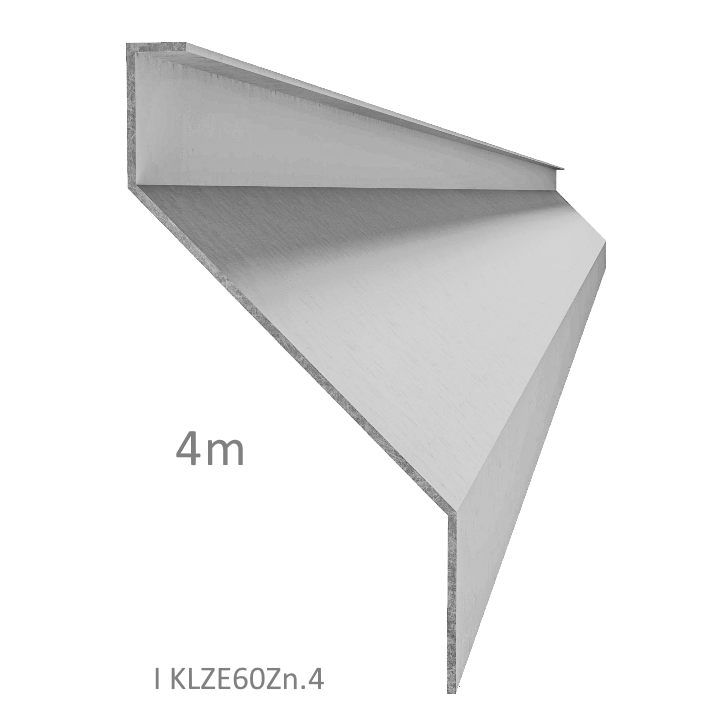 Z-profil lamela 4000 mm, pozink s vyztuženou hranou 10 mm