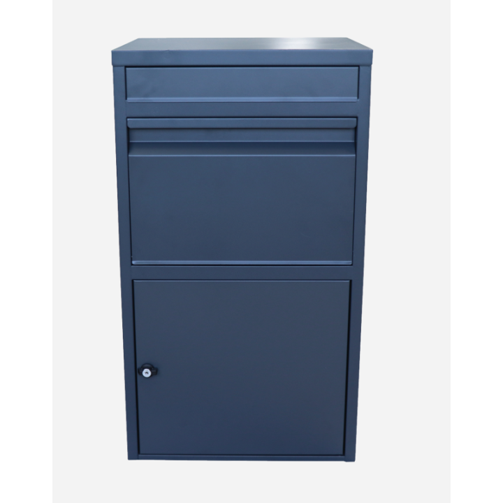 Box na balíky s přepadovou lištou, H = 720 mm, RAL 7016