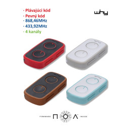 Vysílač Evo2 NOA 4kanál 433/868MHz pevný/plovoucí kód