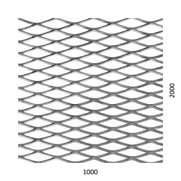 Tahokov Fe kosočtvercová oka 42x12mm, můstek 3mm (1000x2000x2mm)