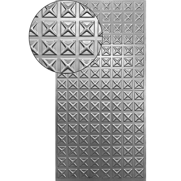 Plech pozinkovaný 2000x1000x1,2mm – kříž, 3D vzor
