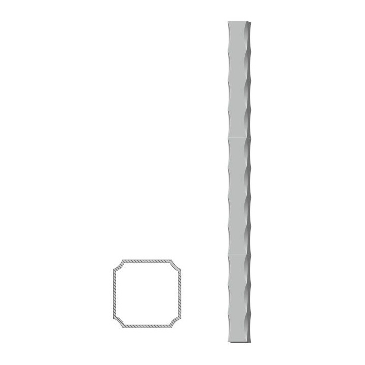 Uzavřený profil 25x25x2 mm černý S235, zdobený po hranách (L=6000mm)