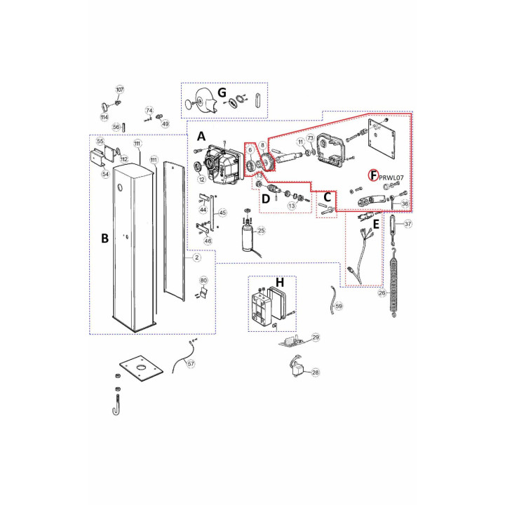 Sada na výměnu hřídele v převodovce PRWL07 pro WIL6, 1000hranná hřídel