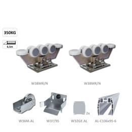 Samonosná do 350 kg/6,5 m, profil 95 x 106 mm, hliník