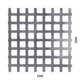 Děrovaný plech Zn, otvor:10x10mm, rozteč:15mm, 1000x2000x1mm
