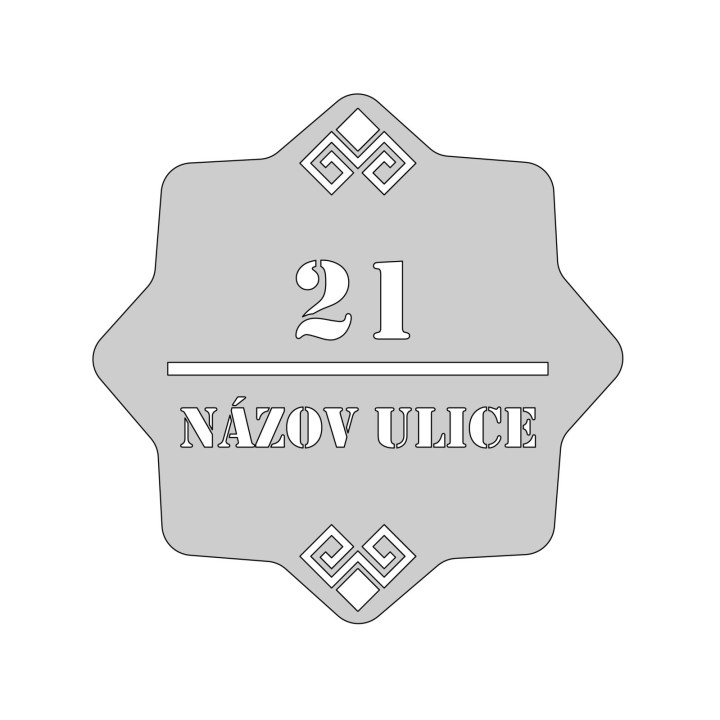 Domovní číslo vzor 004, bez povrchové úpravy