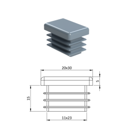 Krytka plastová 20 x 30 mm
