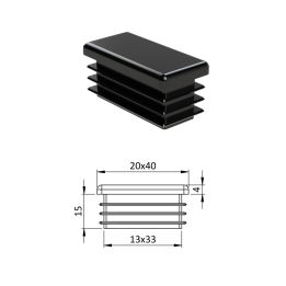 Krytka plastová 20 x 40 mm