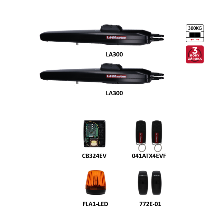 Sada LiftMaster pro dvoukřídlovou bránu do 3 m/křídlo