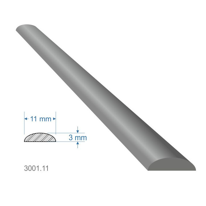 Pásovina oblá D 11 x 3 x 3000 mm, měkká