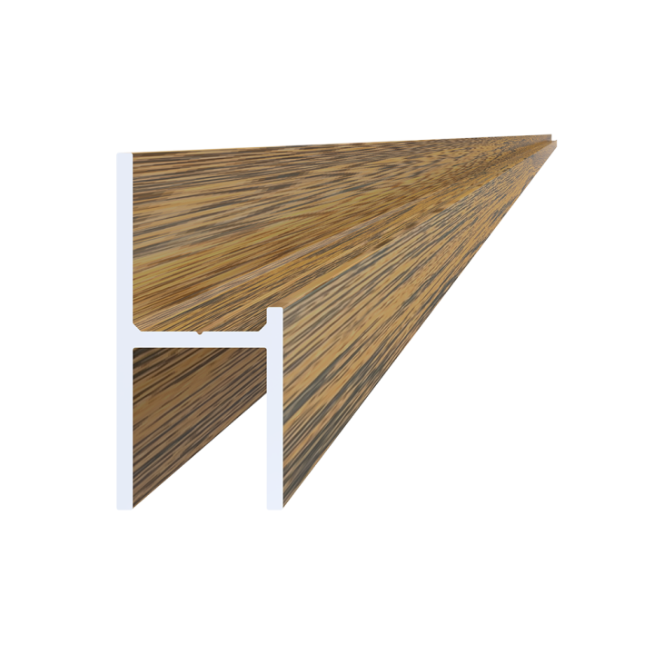 UT profil 20,5 x 44 mm, L-6000 mm, práškový lak, struktura OŘECH