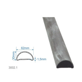 Madlová tyč dutá 62x30x1,5mm, hladká, 3000mm, cena za KUS