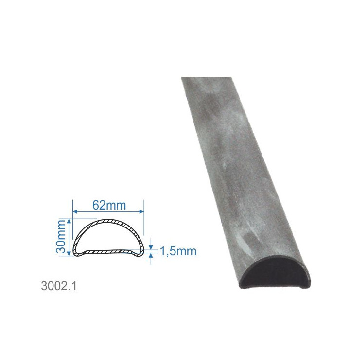 Madlová tyč dutá 62x30x1,5mm, hladká, 3000mm, cena za KUS