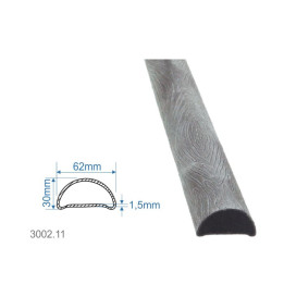 Madlová tyč dutá 62x30x1,5mm, délka 6000mm, cena za KUS