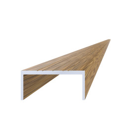 U profil 50 x 22 x 6000 mm, hliník, lak se strukturou OŘECH