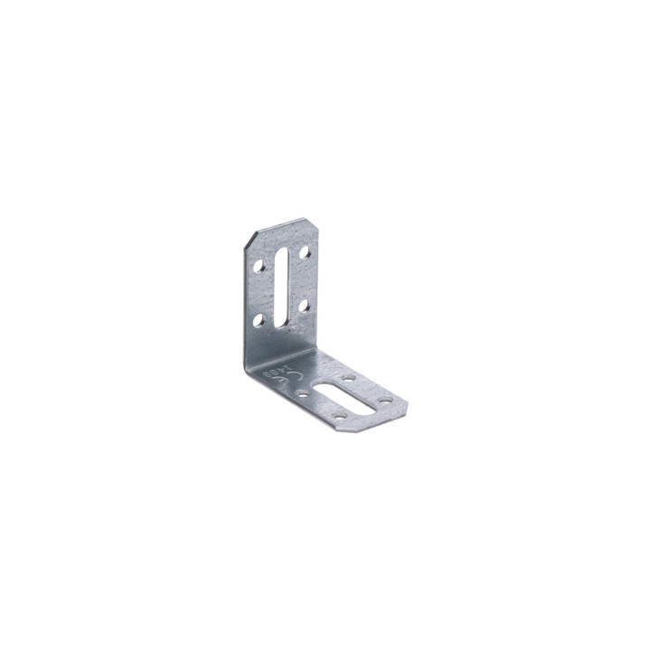 úhelník nastaviteľný 50x55x30mm, 2,0mm, pozink, diery 5mm-8ks, díry 6,5/23mm-1ks, 8,5/21,5mm-1ks