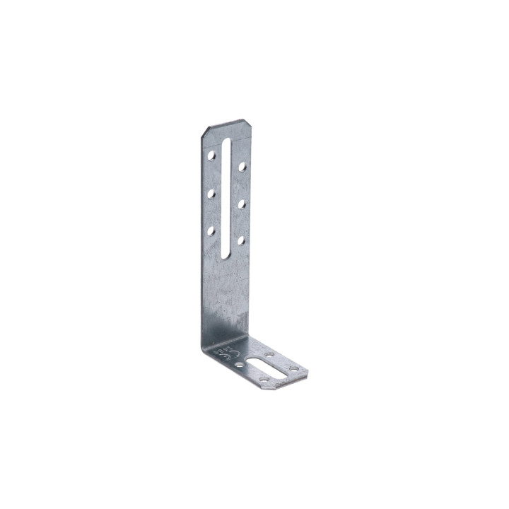 úhelník nastaviteľný 120x55x30mm, 2,0mm, pozink, diery 5mm-10ks, díry 6,5/58,5mm-1ks, 8,5/21,5mm-1ks