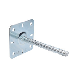 Pätka stĺpika s podstavcom 100x205mm, 3mm pozink, počet děr o průměru 12mm-4ks, počet otvorov 6/9mm-4ks