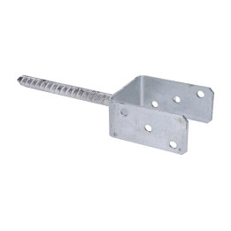Pätka stĺpika U 121x120x324mm, 4mm žárový pozink, priemer nohy 18mm, počet děr o průměru 11mm-6ks