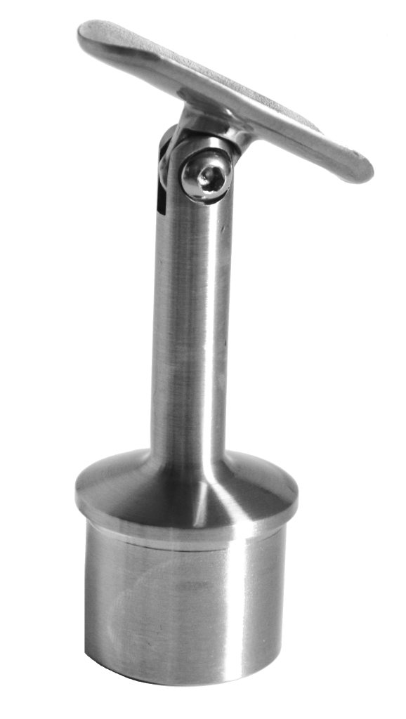 Držák madla s kloubem na trubku průměr=42,4mm (80x64mm), broušená nerez K320/AISI304