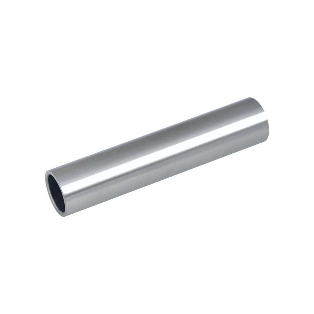 Přechod na vymezení vzdálenosti mezi sloupem (plochý) a kotevní deskou, průměr=20x2,0mm /L:95mm, bez vnitřního šroubu, broušená nerez K320 / AISI304, bal: 1ks