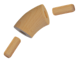 Dřevěný spojovací oblouk (průměr=42mm / 45°), materiál: buk, broušený povrch bez nátěru