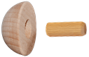 Dřevěné ukončení madla (průměr=42mm), dřevo: buk bez povrchového nátěru