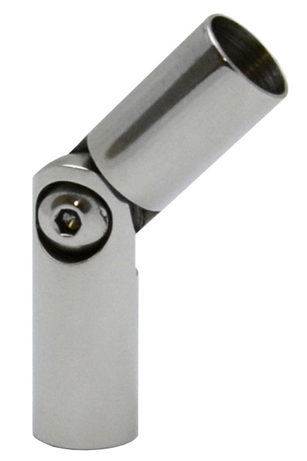 Spoj nastavitelný průměr=12mm (0-100 °) s kloubem, leštěná nerez /AISI304