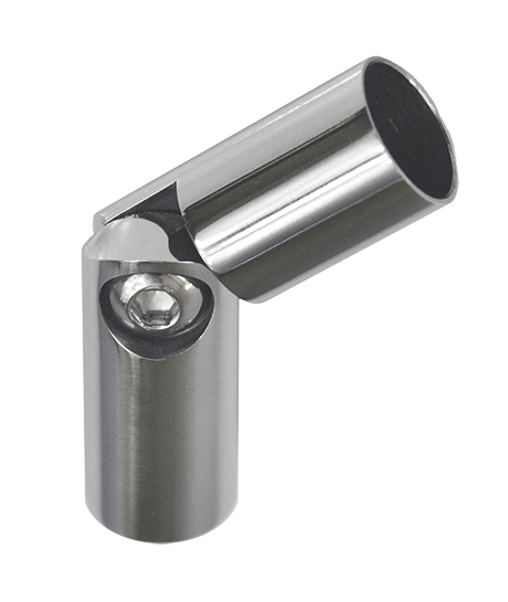 Spoj nastavitelný průměr=14mm (0-100 °) s kloubem, leštěná nerez /AISI304